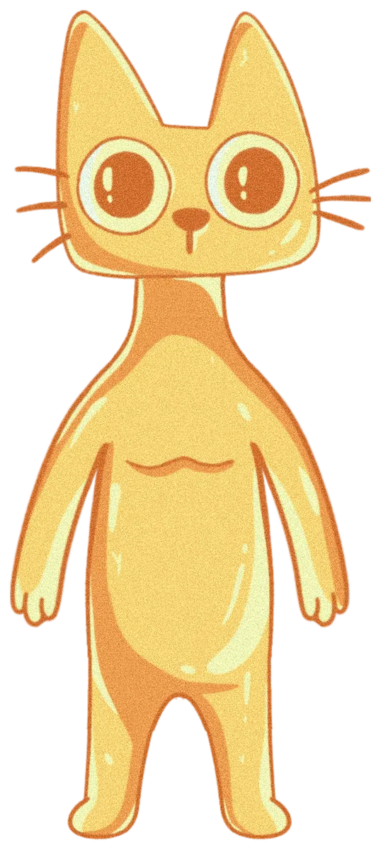 Cets On Gold — a tall slender golden cat standing front-on