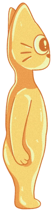 Side view of the Cets On Gold character
