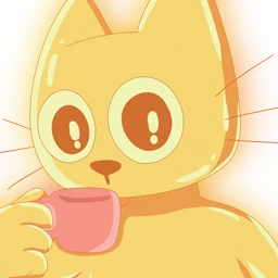 Cets sipping from a pink teacup, eyes wide